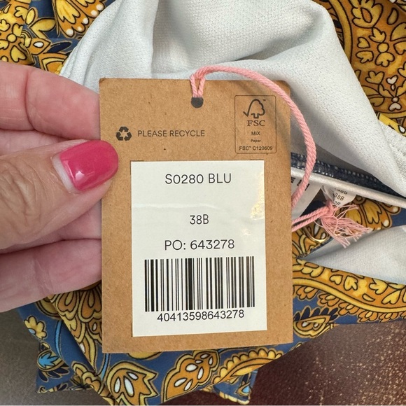 Boden Capri cup-size swimsuit harvest gold bathing suit Sz 38B NWT - Picture 13 of 14
